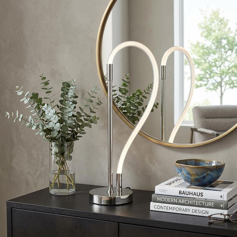 HomeRoots 21" Gold Bedside Led Table Lamp image number 1