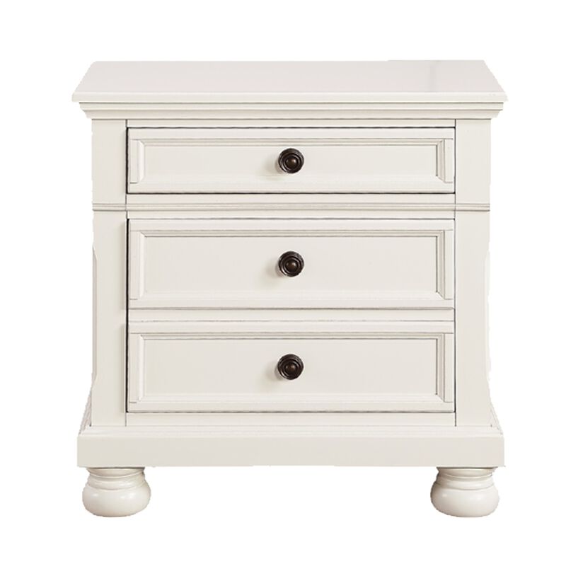 Queen Size Bedroom Set, White Finish, Storage Bed with Drawers, 3-Piece Set with Bed and Two Nightstands image number 3