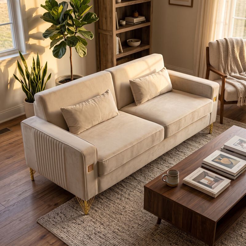 Stapak Velvet Sofa image number 2