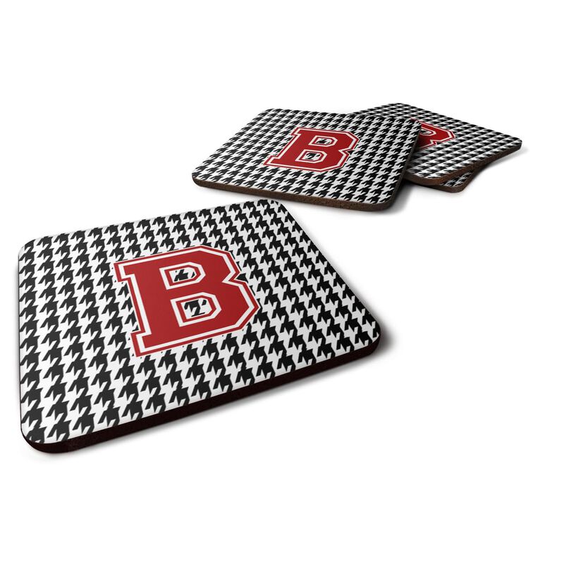 Caroline's Treasures CJ1021-BFC Letter B Monogram-Houndstooth Foam Coasters (Set of 4), 3.5 H x 3.5 W, Multicolor