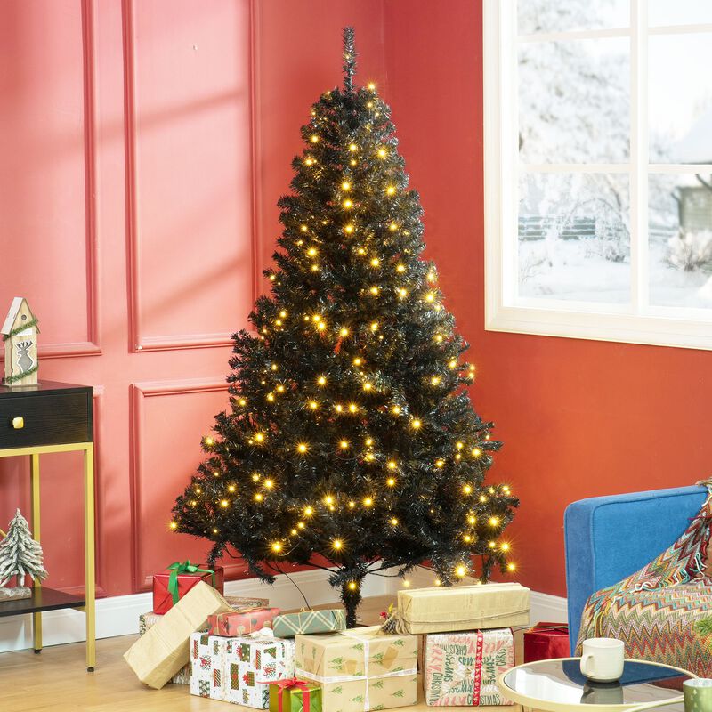 6 ft Tall Prelit Christmas Tree Douglas Fir Artificial Christmas Tree with Realistic Branches