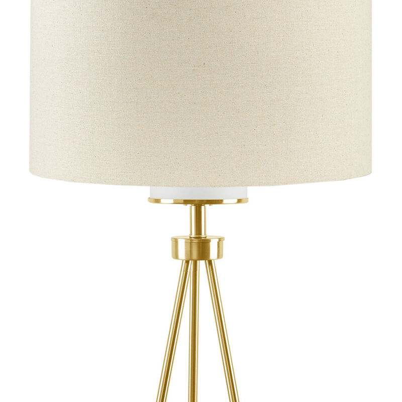 Gracie Mills Cohen Metal Tripod Floor Lamp with Glass Shade