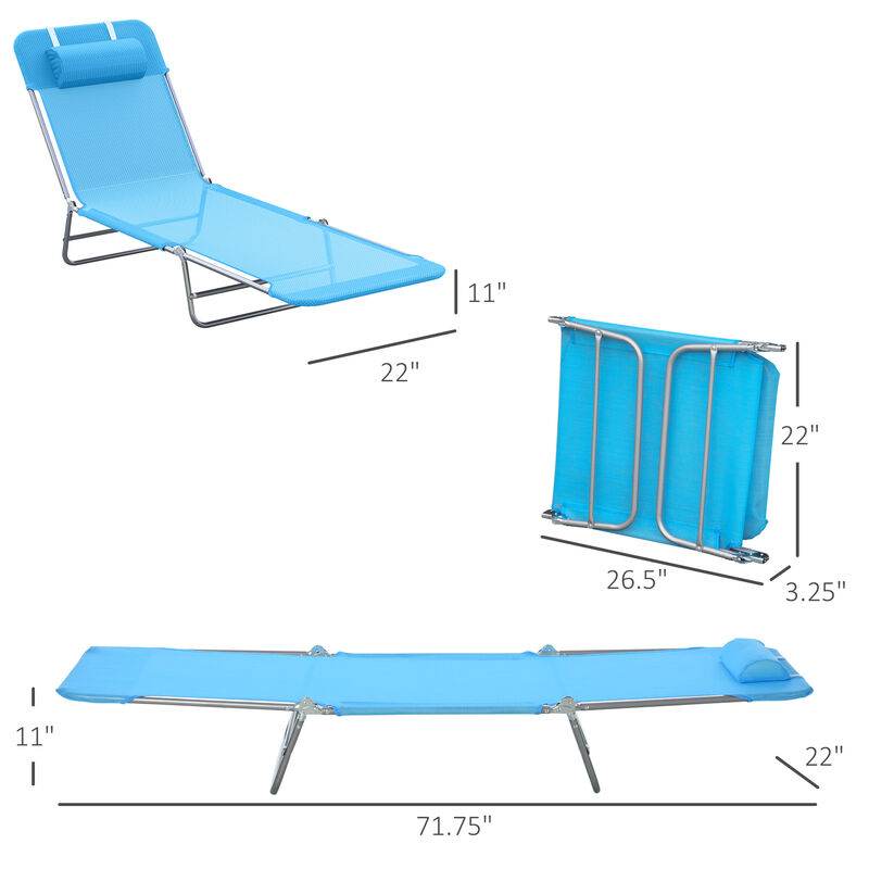 Hivvago Outdoor Reclining Lounge Chairs with Pillow & Steel Frame image number 2