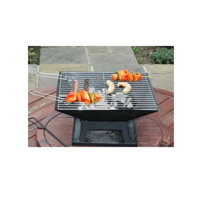Garden Fire Pit & BBQ Grill &ndash; Portable Square Outdoor Heater with Wood Stove image number 1