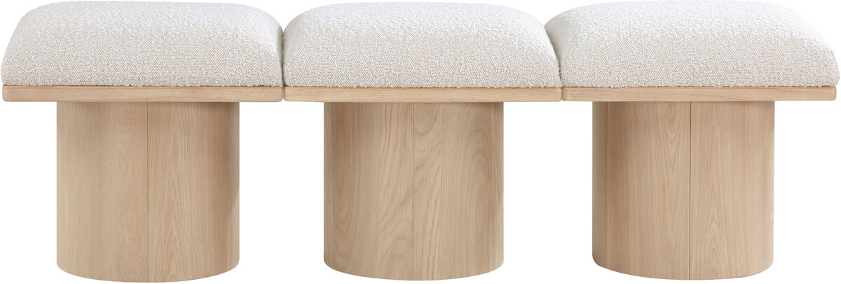 Meridian Furniture Pavilion Cream Boucle Fabric Bench