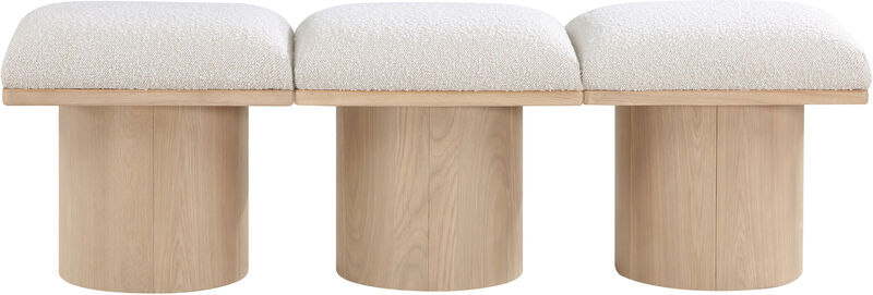 Meridian Furniture Pavilion Cream Boucle Fabric Bench