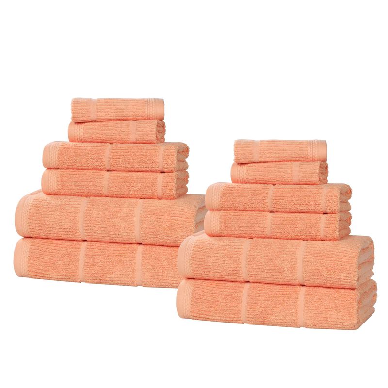 Solid Ribbed Viscose Cotton Blend Towel Set for Everyday Use image number 0