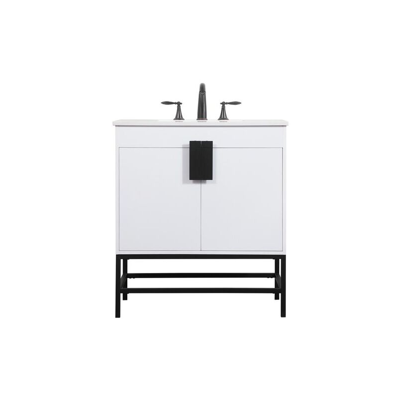 Elegant Kitchen and Bath 30 inch Single bathroom vanity in white
