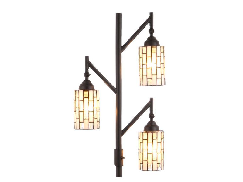 Lewis Tiffany-Style 71" Multi-Light LED Floor Lamp, Bronze