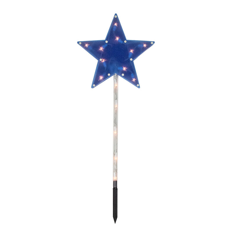 4ct Americana Stars 4th of July Pathway Marker Lawn Stakes  Clear Lights image number 3
