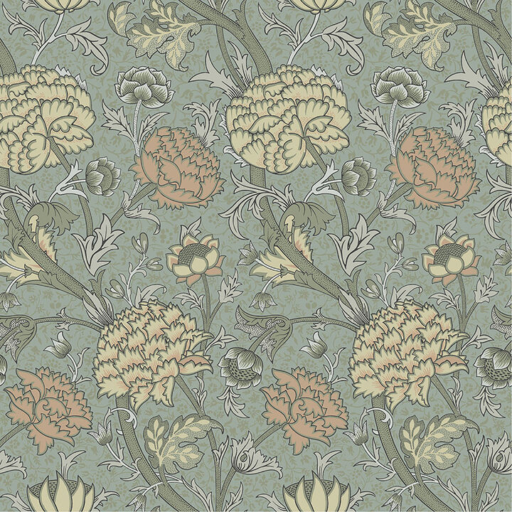 Cray Light Blue Floral Trail Wallpaper