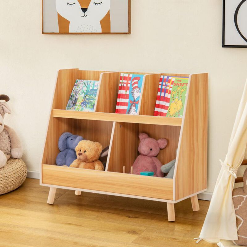 Hivvago 5-Cube Kids Bookshelf and Toy Organizer with Anti-Tipping Kits