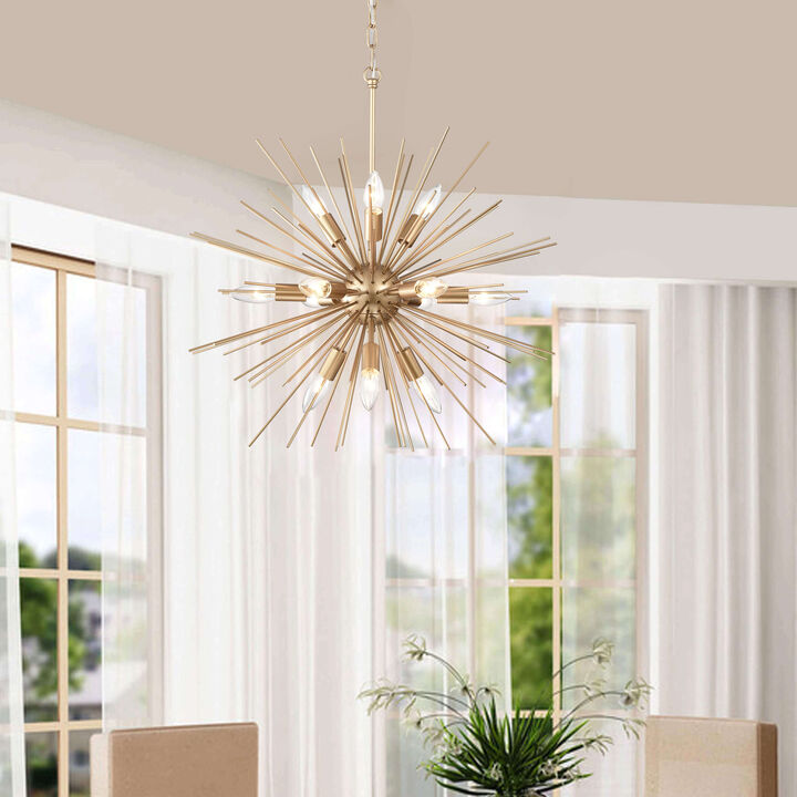Aika Shiny Bronze 12-light Shiny Bronze Sputnik Sphere Chandelier