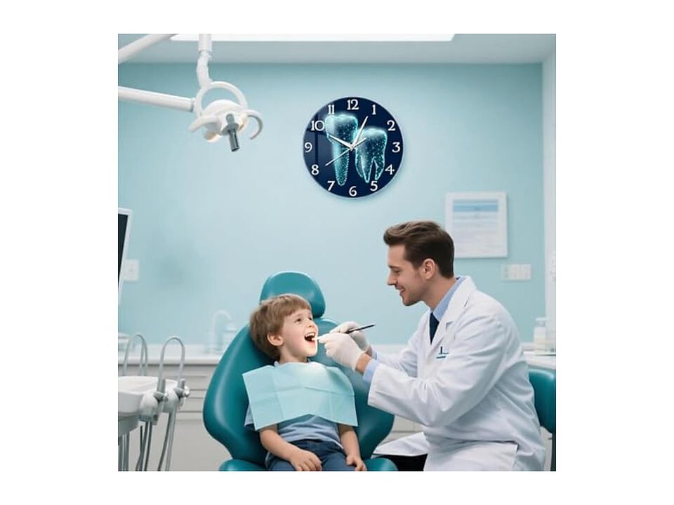 Dental Teeth Tooth Dentist Wall Clock 12 Inch Silent Office Decor