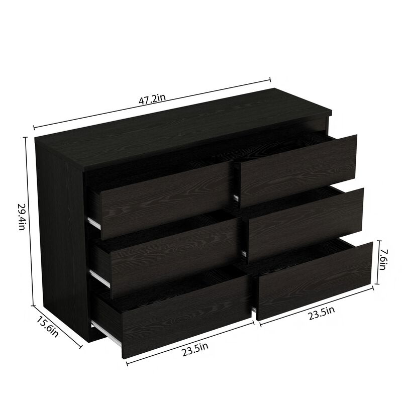 Bixnom 6‑Drawer Modern Dresser image number 7