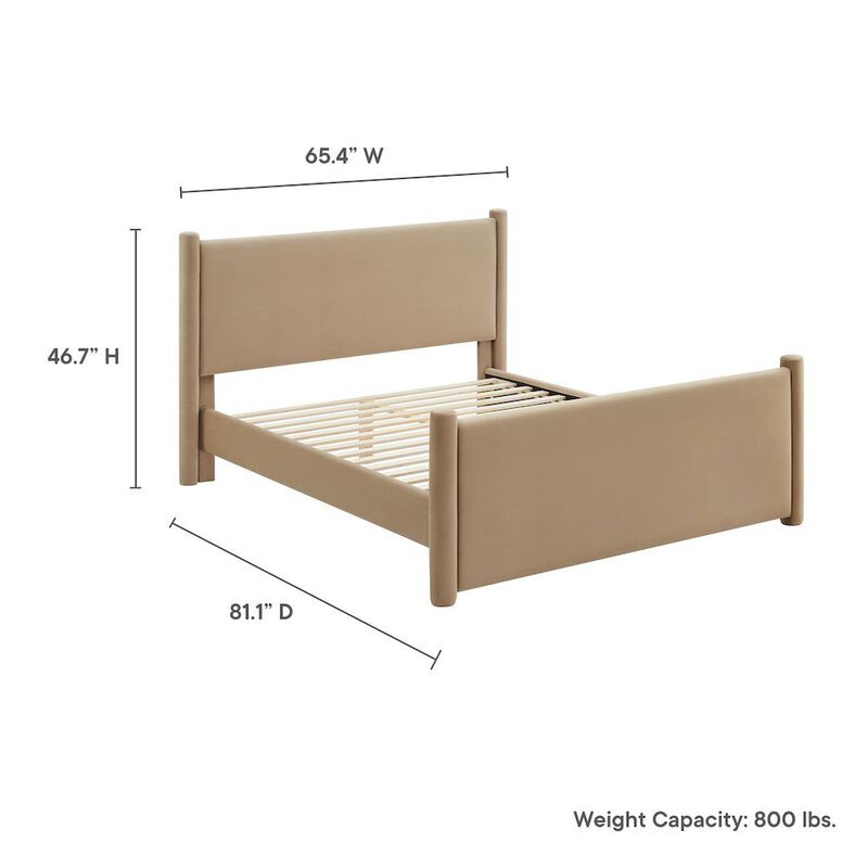 Rael Performance Velvet Full Platform Bed image number 2