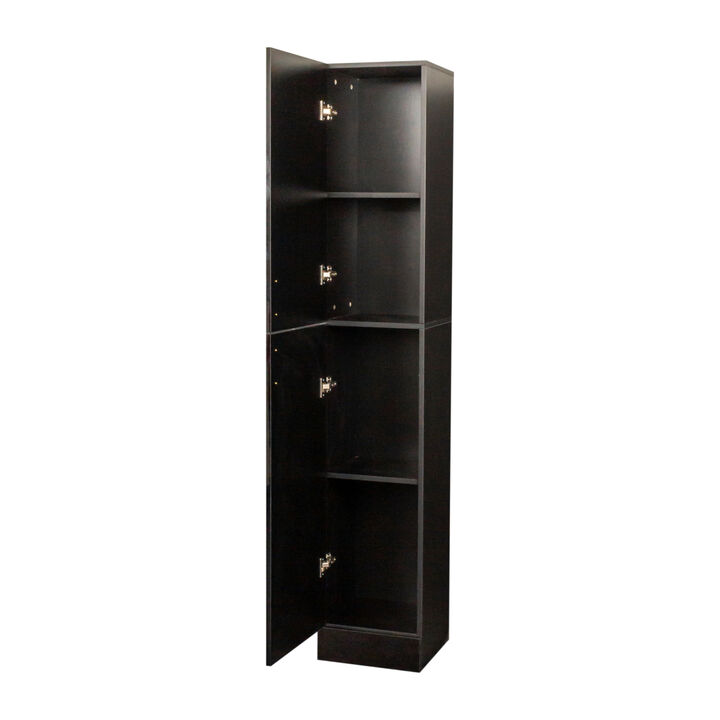 Freestanding Cabinet with Inadjustable Shelves and two Doors for Kitchen, Dining Room, black