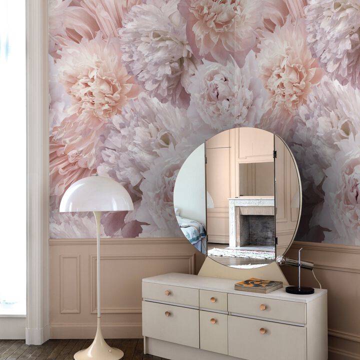 Orom II Classical Floral All-over Pink Mural A77501