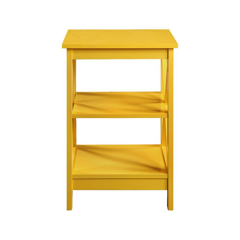 Convience Concept, Inc. Oxford End Table with Shelves Yellow