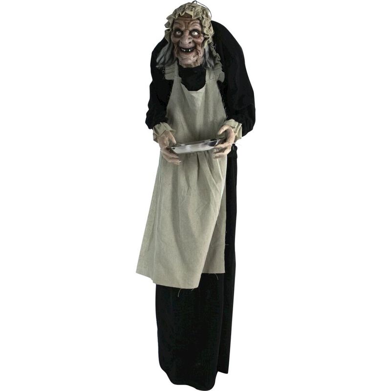 Haunted Hill Farm 60 Standing Old Lady, Animation, Lights, Sound image number 0