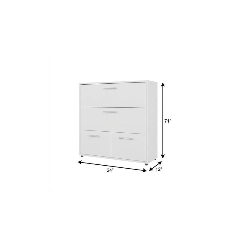 HomeRoots 24" White Wood Four Drawer Dresser image number 2