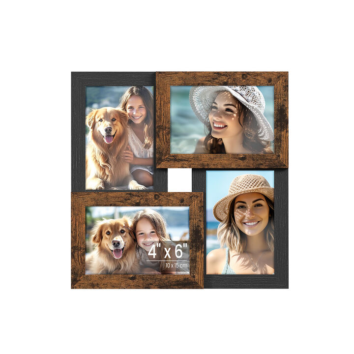 4x6 Collage Picture Frames Set of 4 Multi Photo Wall Frames