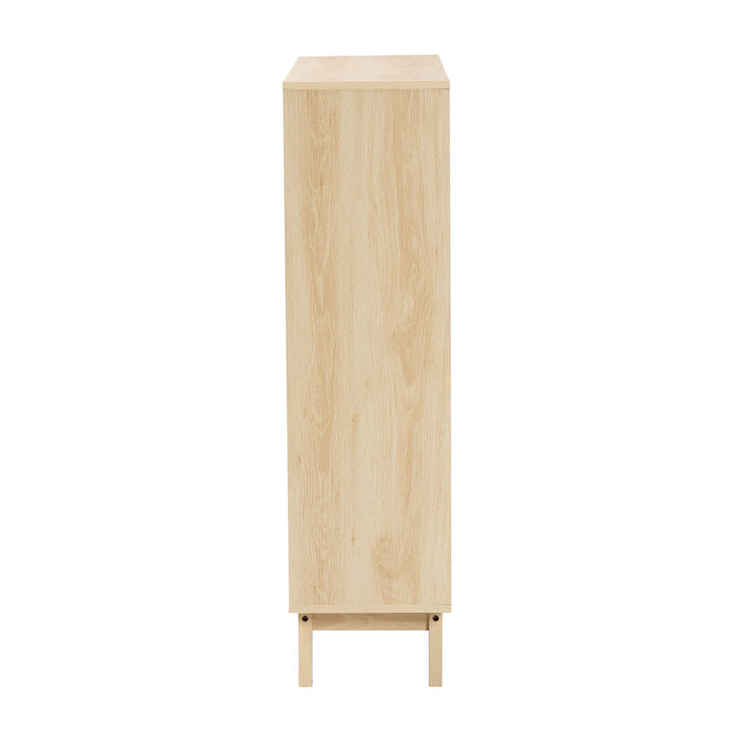 Baxton Studio Danina Japandi Oak Brown Finished Wood Bookshelf image number 4