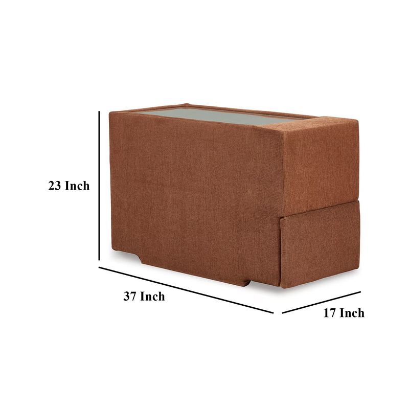 Meso Modular Console Side Table with Storage, Orange Nuvella, 37 Inch