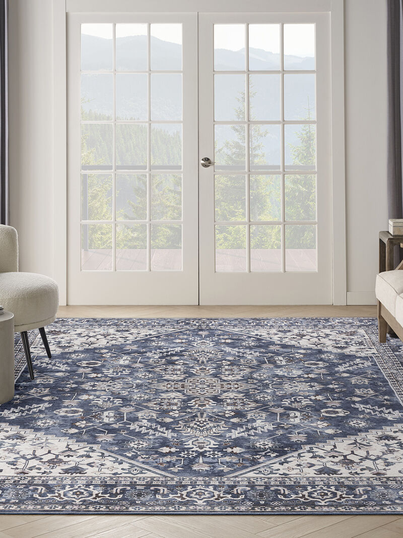 Machine Washable Series 1 SR104 Navy/Ivory 10' x 14' Rug