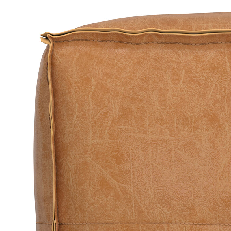 Simpli Home Brody 24W Square Top Stitch Pouf image number 6