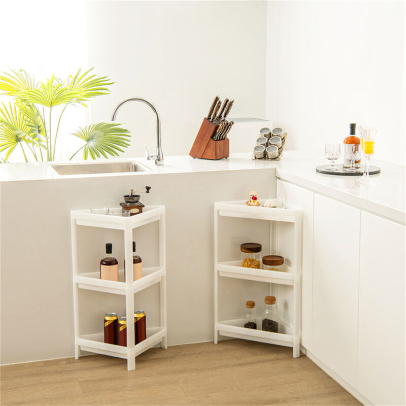 2-Piece Corner Bathroom Rack for Wall-Mounted Storage and Organization