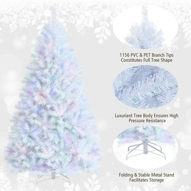 Iridescent Tinsel Artificial Christmas Tree with Branch Tips