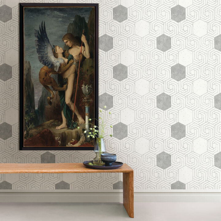 Momentum Off White Geometric Wallpaper