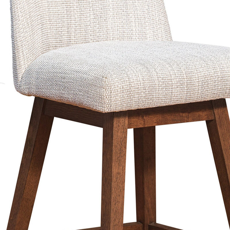 HomeRoots Beige and Brown Solid Wood Bar Height Swivel Bar Chair image number 5