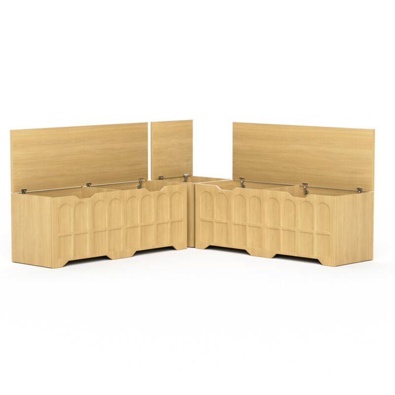 Crewis 3-Piece L-Shaped Wooden Storage Bench image number 8