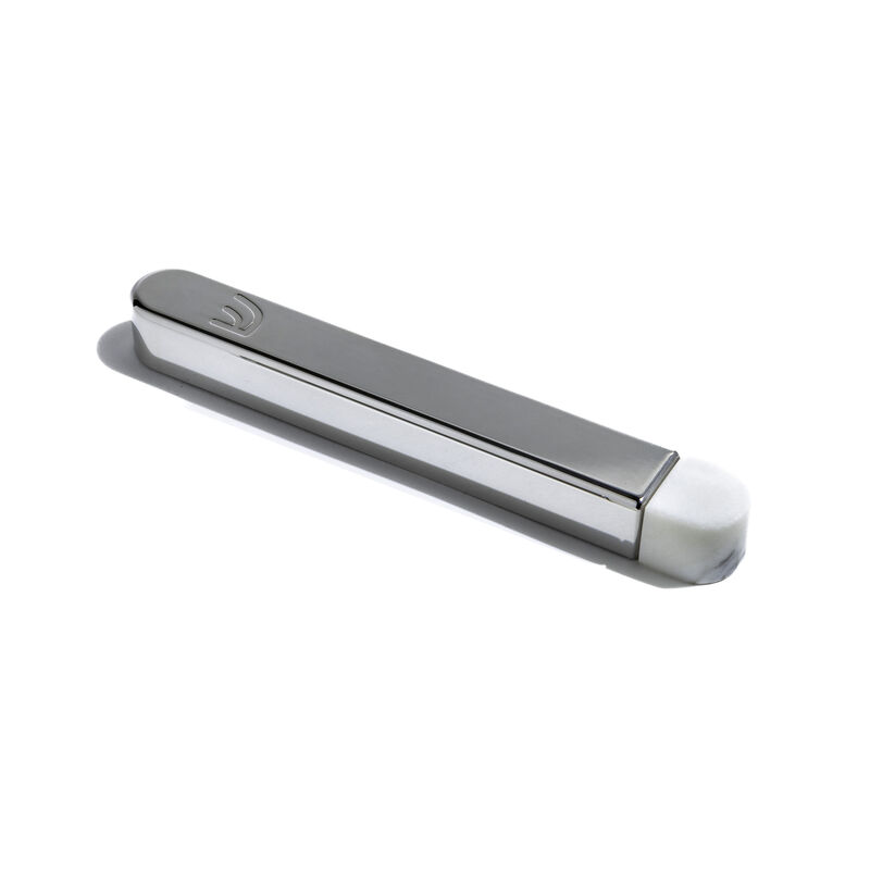 Coluna Mezuzah Large (6.5"), Marble & Silver