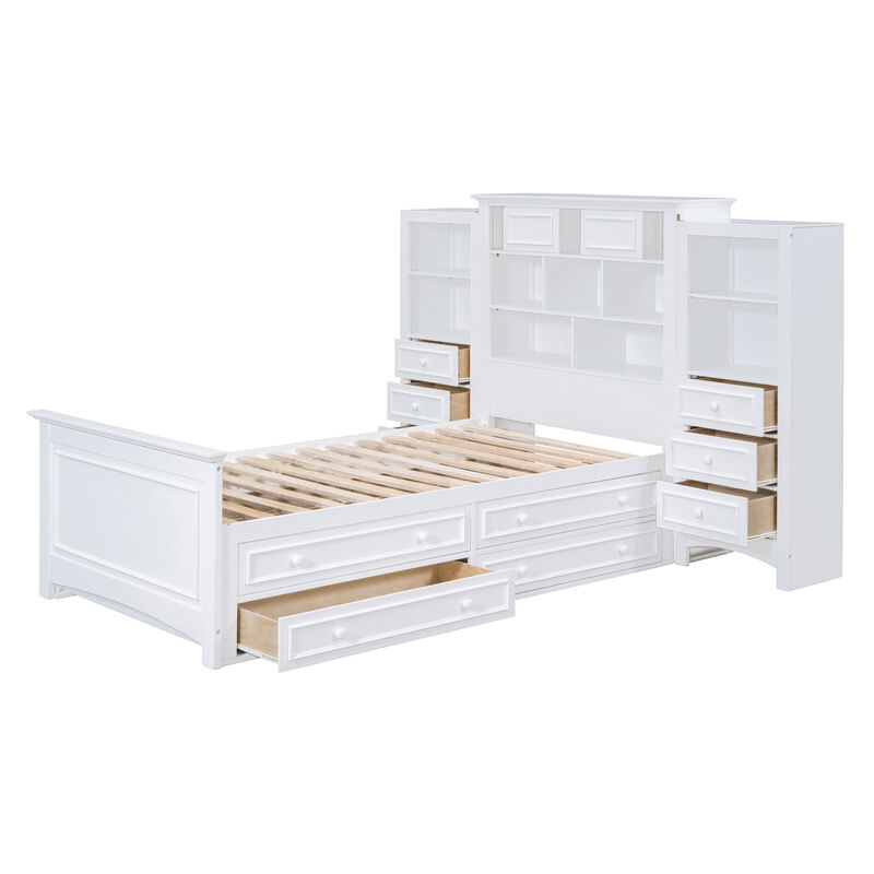 Merax Platform Bed with Storage Headboard image number 3