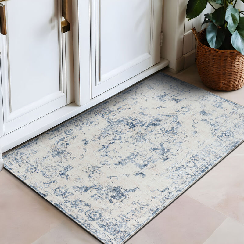 World Rug Gallery Traditional Vintage Distressed Washable Non Slip Area Rug:  Stain & Fade-Resistant,  Low Pile image number 6