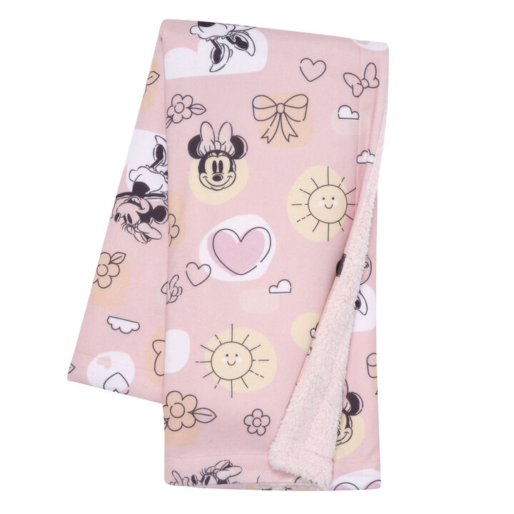 Lambs & Ivy Disney Baby Sweetheart Minnie Mouse Pink Soft Fleece Baby Blanket