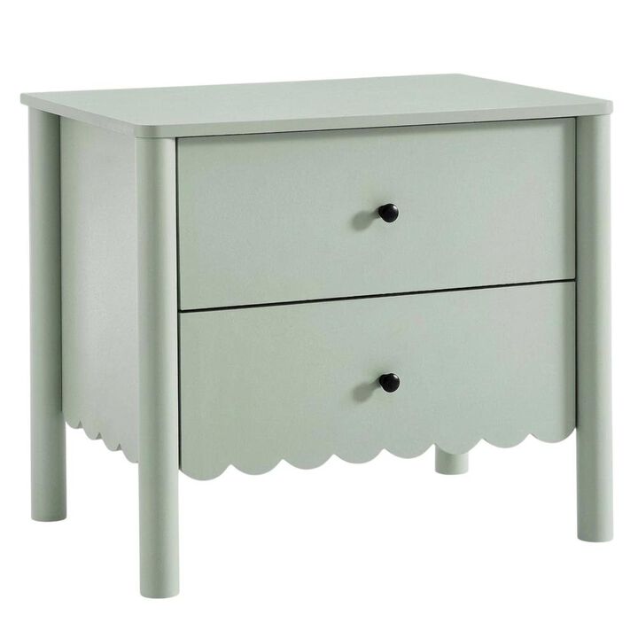 Bedside Nightstand with 2 Drawers in Elegant Finish