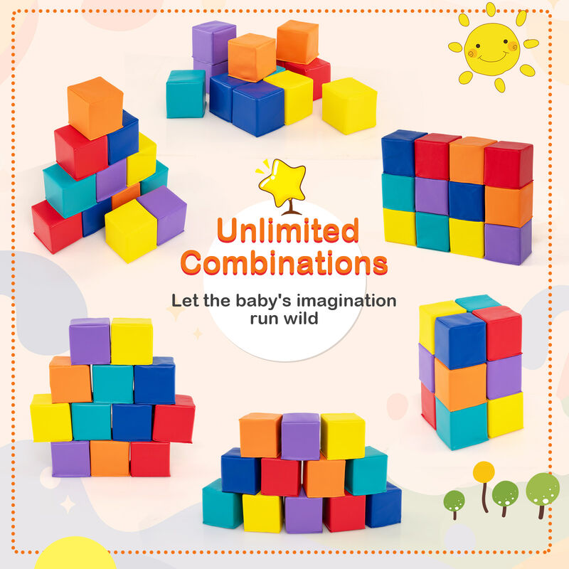 Kids 12-Piece Soft Foam Climbing Blocks and Cubes Play Set image number 4