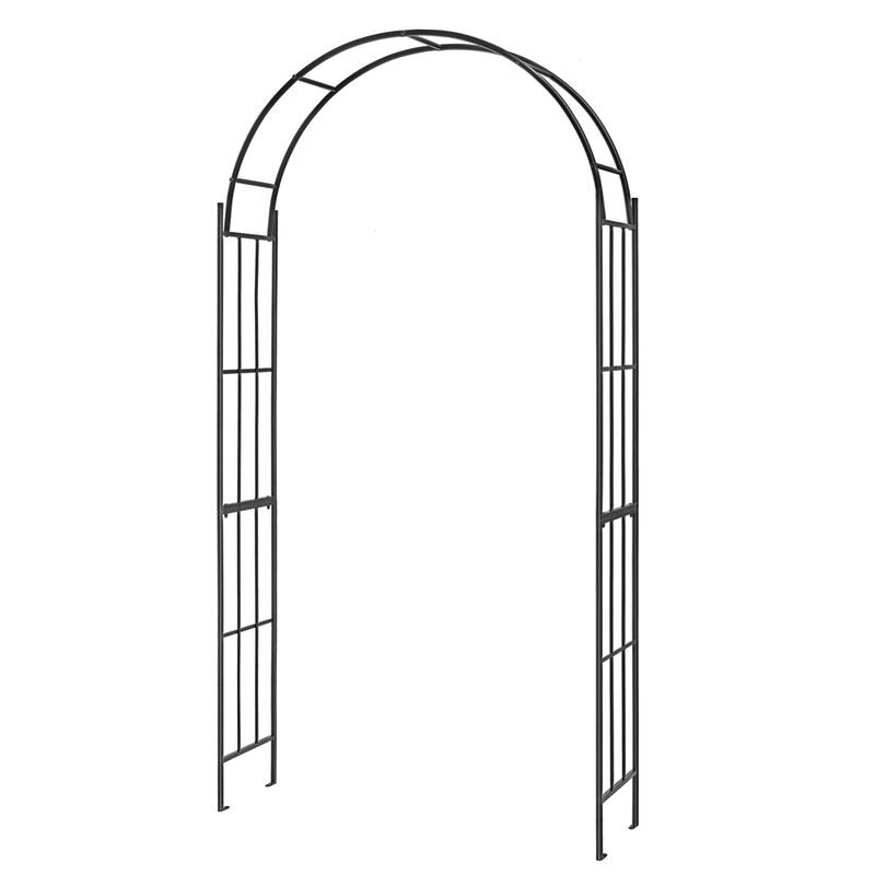 7.5 Feet Metal Garden Arch for Climbing Plants and Outdoor Garden Decor-Black