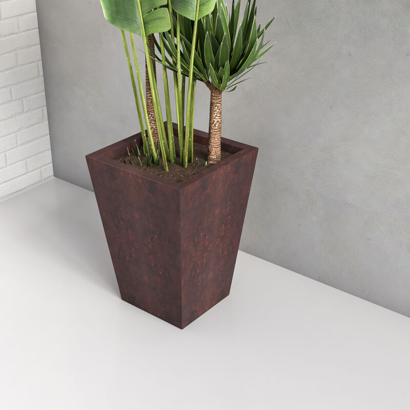 Leisuremod Serene Series Fiberstone and MgO Clay Square 21" Planter