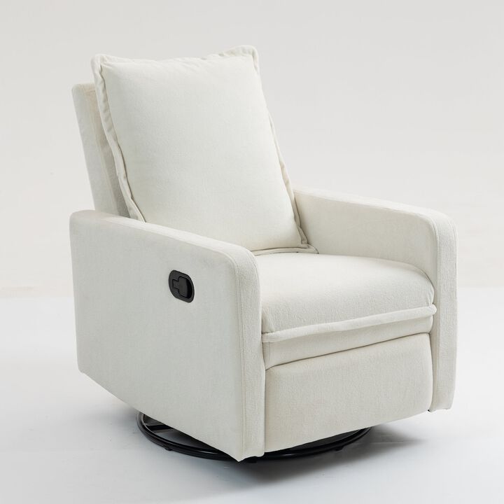Short Plush Armchair Sofa Manual Button Recliner Chair