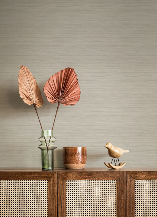 Barnaby Light Grey Faux Grasscloth Wallpaper (Set of 2)