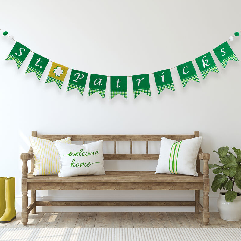 7.5' Plaid "St. Patrick's" Swallowtail Flag Wall Banner