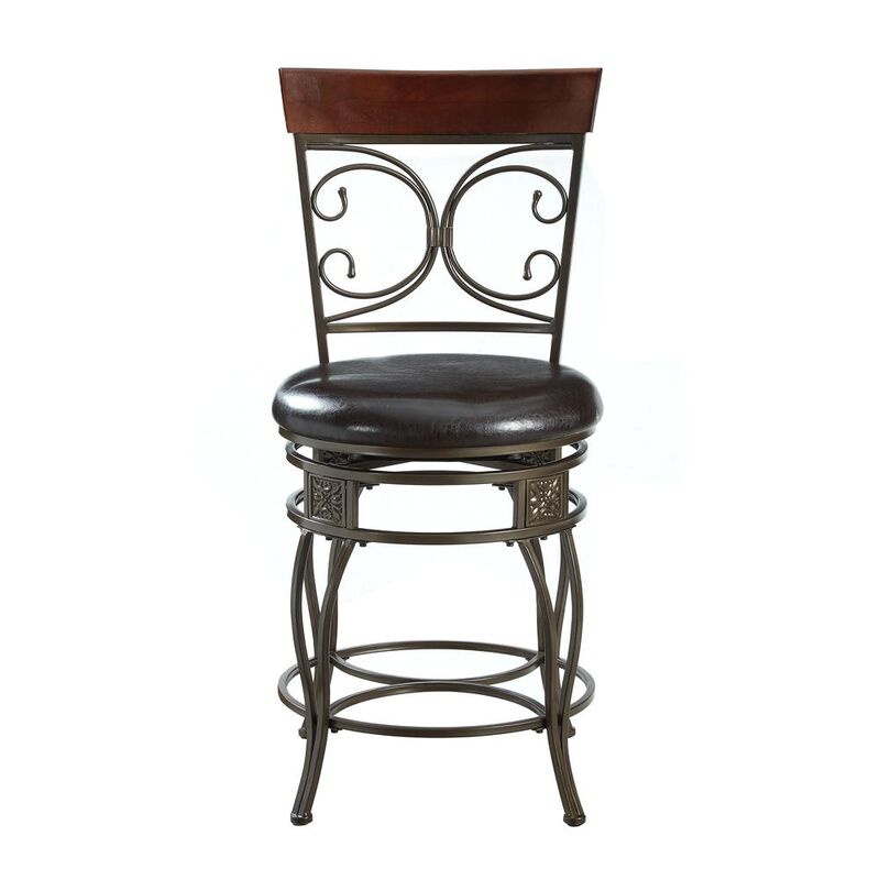 Powell Big and Tall Back to Back Scroll Counter Stool