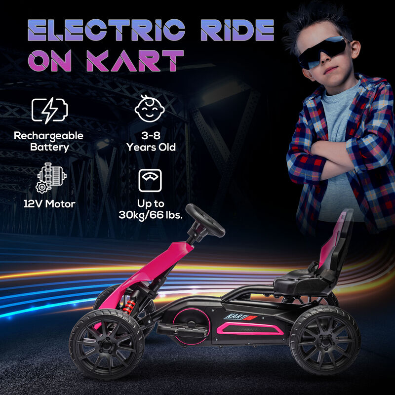 BreeBe 12V Electric Go Kart for Kids w/ Adjustable Speed image number 3