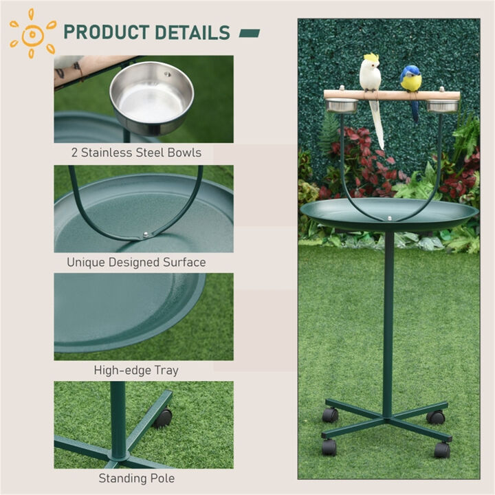 Bird Perch Stand, Adjustable Stand for Bird Cage or Outdoor Garden