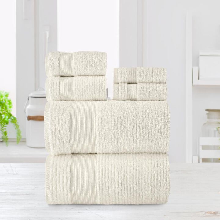 Chic Home Premium 6-Piece Pure Turkish Cotton Towel Set 2 Bath Towels, 2 Hand Towels, 2 Washcloths Beige